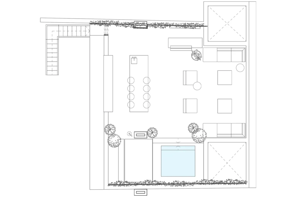 Manfredi Arquitectura Islas Baleares Diseño de Interiores Mobiliario Paisajismo Interiorismo Project Management Ibiza Sostenibilidad Espacios Humanizados Terraza Ibiza